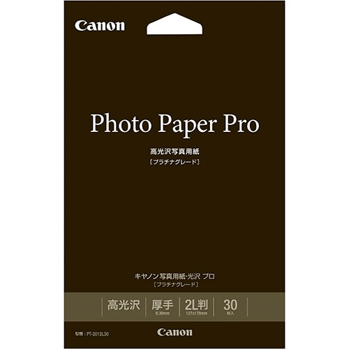 キヤノン 写真用紙・光沢 プロ [プラチナグレード] 印画紙タイプ PT-2012L30 2L判 8666B010 1冊(30枚)