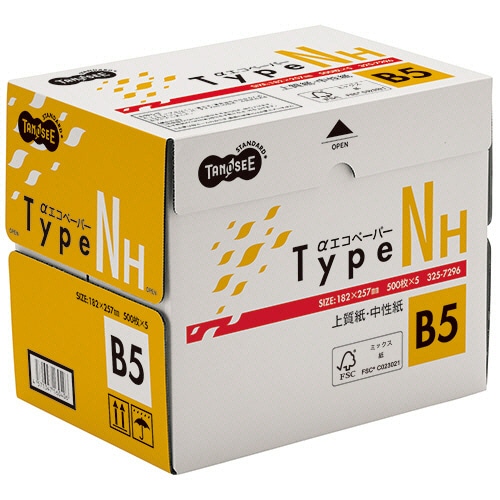 TANOSEE αエコペーパー タイプNH B5 1箱(2500枚:500枚×5冊)