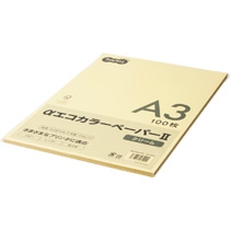 TANOSEE αエコカラーペーパーII A3 クリーム 少枚数パック 1冊(100枚)