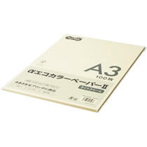 TANOSEE αエコカラーペーパーII A3 ライトクリーム 少枚数パック 1冊(100枚)