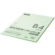 TANOSEE αエコカラーペーパーII B4 ライトグリーン 少枚数パック 1冊(100枚)