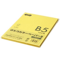 TANOSEE αエコカラーペーパーII B5 イエロー 少枚数パック 1冊(100枚)