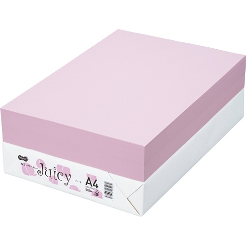 TANOSEE カラーペーパー Juicy A4 ピーチ 1冊(500枚)