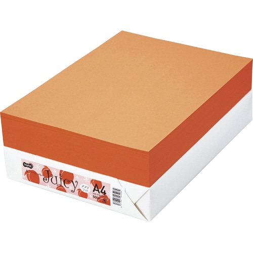 TANOSEE カラーペーパー Juicy A4 アプリコット 1冊(500枚)