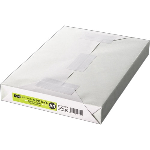 TANOSEE カラーペーパー ルシオライト 特厚口 A4 蛍光グリーン 1冊(250枚)