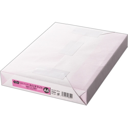 TANOSEE カラーペーパー ルシオライト 特厚口 A4 蛍光ピンク 1冊(250枚)