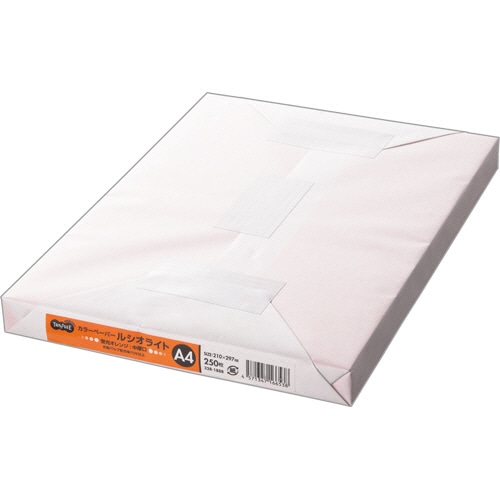 TANOSEE カラーペーパー ルシオライト 中厚口 A4 蛍光オレンジ 1冊(250枚)