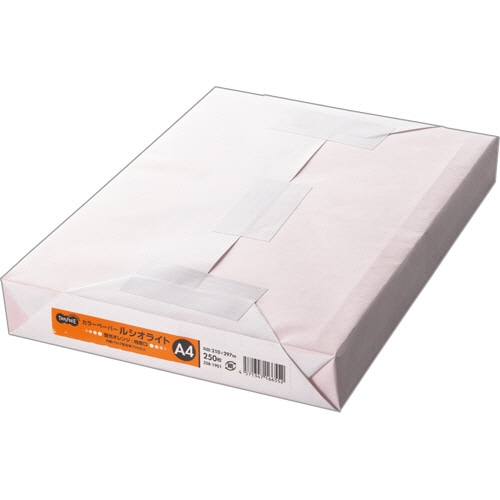 TANOSEE カラーペーパー ルシオライト 特厚口 A4 蛍光オレンジ 1冊(250枚)