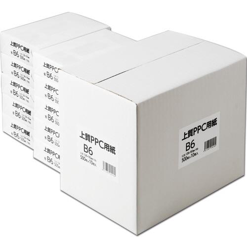 上質PPC用紙(領収証用紙) B6T目 1箱(5000枚:500枚×10冊)