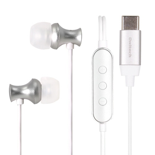 オウルテック Type-Cコネクタイヤホン マイクボリュームコントロール付 シルバー 120cm OWL-EPC01-SI 1個