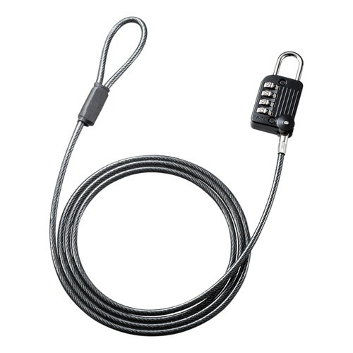 サンワサプライ ワイヤー一体型ダイヤル錠 ブラック SLE-32S 1個
