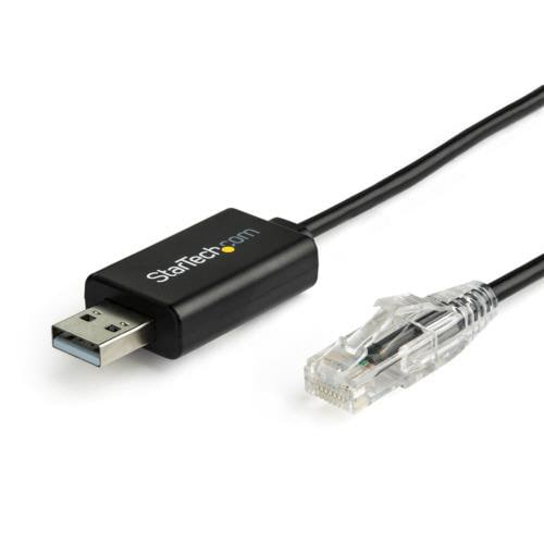 StarTech.com RJ45-USB Cisco互換コンソールケーブル 1.8m ブラック ICUSBROLLOVR 1本