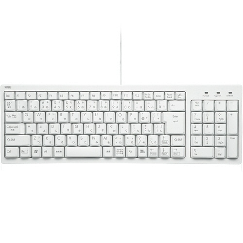 サンワサプライ コンパクトキーボード ホワイト SKB-KG2WN2 1台