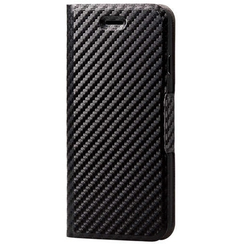 エレコム iPhone SE(第2世代)/8/7用ソフトレザーケース/薄型/磁石付 カーボン調(ブラック) PM-A19APLFUCB 1個