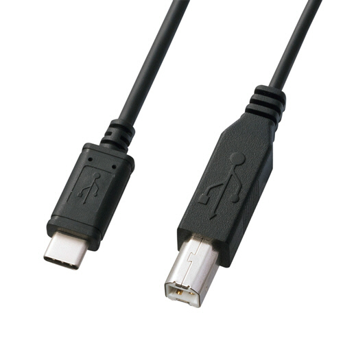サンワサプライ　ＵＳＢ２．０　ＴｙｐｅＣ－Ｂケーブル　ブラック　２ｍ（ＲｏＨＳ指令１０準拠）　ＫＵ－ＣＢ２０　１本