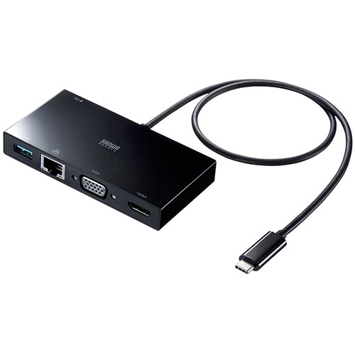 サンワサプライ USB Type-Cモバイルドッキングステーション ブラック USB-3TCH30BK 1台