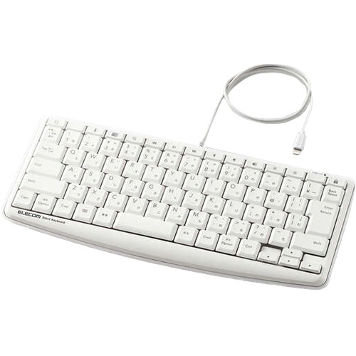 エレコム Lightning静音ミニキーボード ホワイト TK-LCM02WH 1台