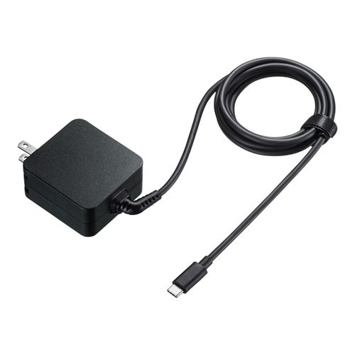 サンワサプライ USB PowerDelivery対応AC充電器 Type-Cケーブル一体型 65W ブラック ACA-PD76BK 1個