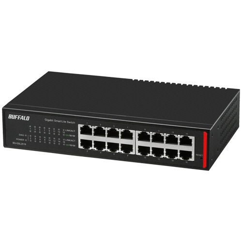 バッファロー レイヤー2 Giga スマートLiteスイッチ 16ポート ブラック BS-GSL2016 1台