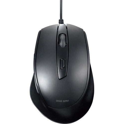 TANOSEE サンワサプライ 有線ブルーLEDマウス(静音・抗菌タイプ・5ボタン) ブラック MA-TMBL9BK 1個