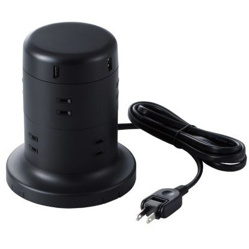 エレコム　タワー型８口タップ　２．０ｍ　ＴＴ－Ｕ０１－０８２０ＢＫ　１個