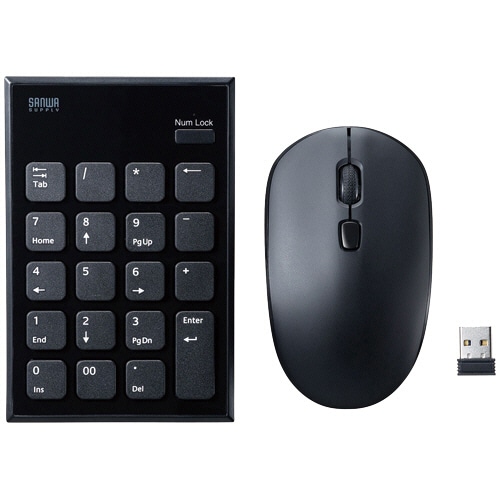 サンワサプライ 静音ワイヤレステンキーマウスセット NT-WL23SETBK 1セット