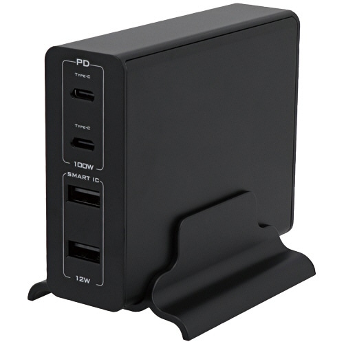 オウルテック PD100W対応 4ポートAC充電器 ブラック OWL-APD112C2A2-BK 1個