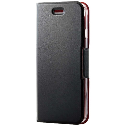 エレコム iPhone SE 第3世代 レザーケース 手帳型 ULTRASLIM 磁石付 クリアケース ブラック PM-A22SPLFUBK 1個
