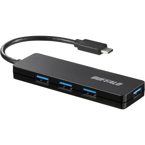 バッファロー　ＵＳＢ３．１（Ｇｅｎ１）　Ｔｙｐｅ－Ｃ　バスパワーハブ　４ポート　ブラック　ＢＳＨ４Ｕ１２０Ｃ１ＢＫ　１個