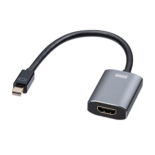サンワサプライ ミニDisplayPort-HDMI変換アダプタ HDR対応 ブラック 15cm AD-MDPHDR01 1個