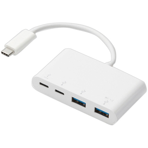 エレコム USB Type-Cコネクタ搭載USBハブ(PD対応) ホワイト U3HC-A424P10WH 1個