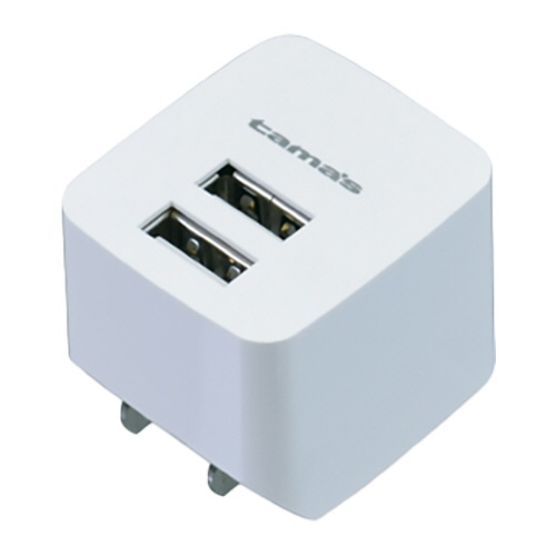 多摩電子工業 コンセントチャージャー 2.4A 2ポート 最適充電 ホワイト TA77UW 1個