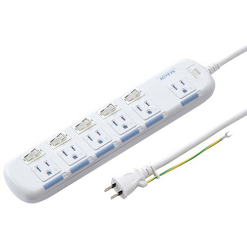 サンワサプライ 省エネタップ 3P・6個口 3m TAP-S10N2-3 1個