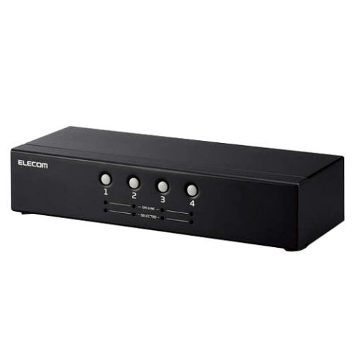 エレコム KVM切替器(VGA・4ポート用) 4台切替 KVM-NVXSN4 1台