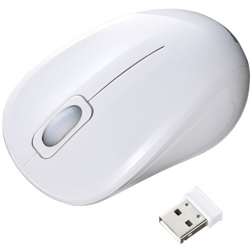 サンワサプライ 抗菌・静音ワイヤレスブルーLEDマウス ホワイト MA-WBSK315W 1個