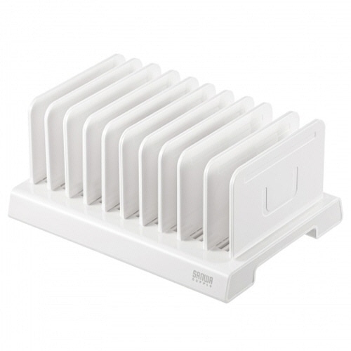 サンワサプライ タブレット・スマートフォン用スタンド 10台収納タイプ ホワイト PDA-STN20WN 1個