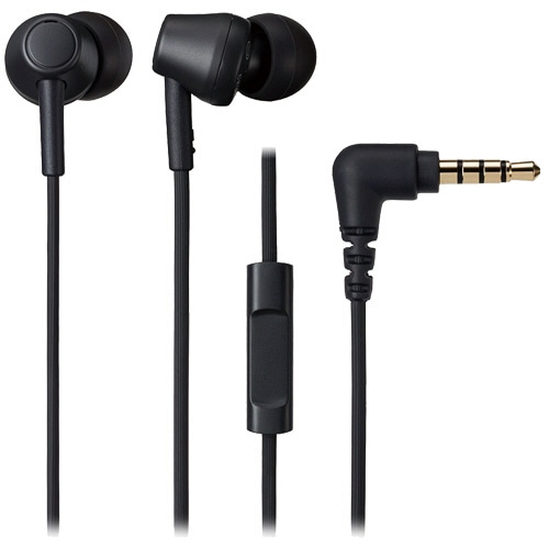 オーディオテクニカ サスティナブル素材 マイク付きイヤホン ブラック ATH-CK350XIS BK 1個