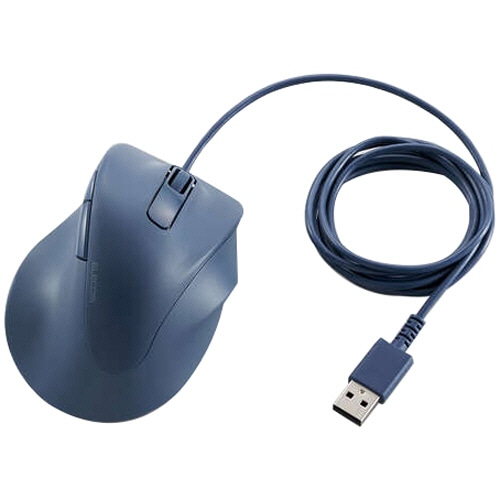 エレコム 静音 有線マウス EX-G 5ボタン Sサイズ ブルー M-XGS30UBSKBU 1個