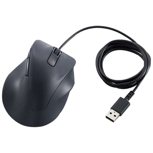 エレコム 静音 有線マウス EX-G 5ボタン Mサイズ ブラック M-XGM30UBSKBK 1個