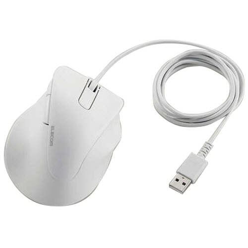 エレコム 静音 有線マウス EX-G 5ボタン Mサイズ ホワイト M-XGM30UBSKWH 1個