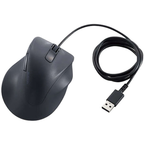 エレコム 静音 有線マウス EX-G 5ボタン Lサイズ ブラック M-XGL30UBSKBK 1個