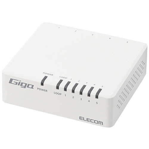 エレコム Giga対応5ポートスイッチ(プラ筐体/ACアダプター) ホワイト RoHS指令準拠(10物質) EHC-G05PA4-W 1台