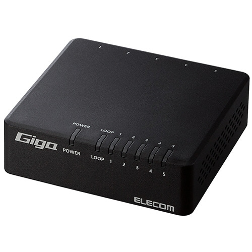 エレコム Giga対応5ポートスイッチ(プラ筐体/ACアダプター) ブラック RoHS指令準拠(10物質) EHC-G05PA4-B 1台
