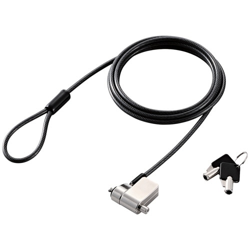 エレコム セキュリティワイヤー マルチスロット対応 シリンダー錠 プッシュロック方式 統一キー タイプC TESL704ES3 1個