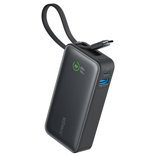 アンカージャパン モバイルバッテリー ANKER Nano PowerBank (30W 10000mAh Built-In USB-Cケーブル)ブラック A1
