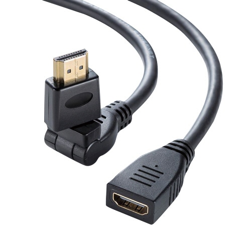 サンワサプライ ハイスピードHDMI延長ケーブル(3Dコネクタ) ブラック 1m KM-HD20-3DEN10N 1本