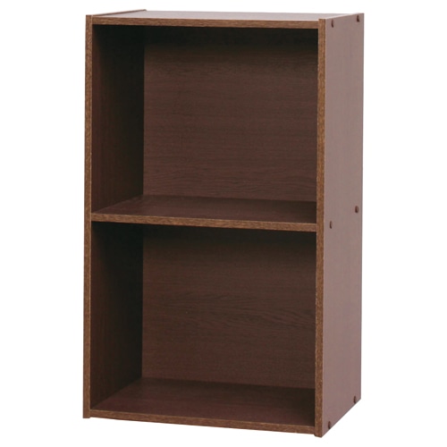 アイリスオーヤマ カラーボックス(CBボックス) A4・2段 幅415×高さ680mm ブラウンオーク CX-2F-BO 1台