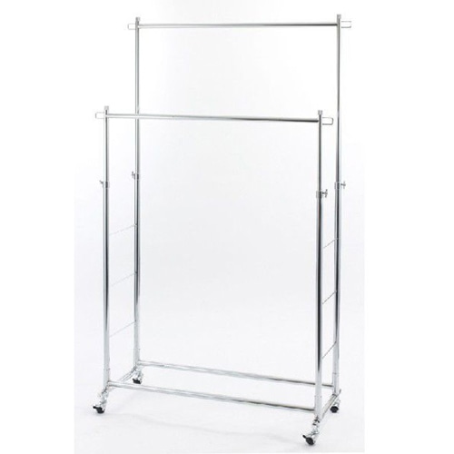 ドウシシャ ハンガープロダブル クローム 幅1005×奥行420×高さ1080～1840mm HPD-100CR 1台