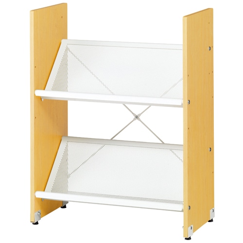 YAMAZEN ディスプレイラック 2段 幅590×奥行305×高さ765mm ナチュラル CDR-70632NA 1台