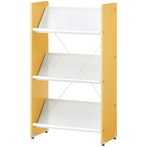 YAMAZEN ディスプレイラック 3段 幅590×奥行305×高さ1035mm ナチュラル CDR-10633NA 1台